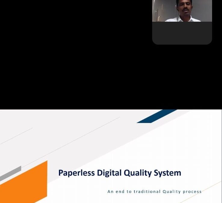 Webinar on “Paperless Digital Quality System” organized by NIQR Chennai branch
