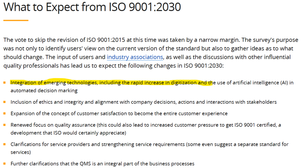 ISO 9001:2030 QMS digitalization